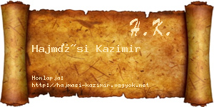 Hajmási Kazimir névjegykártya